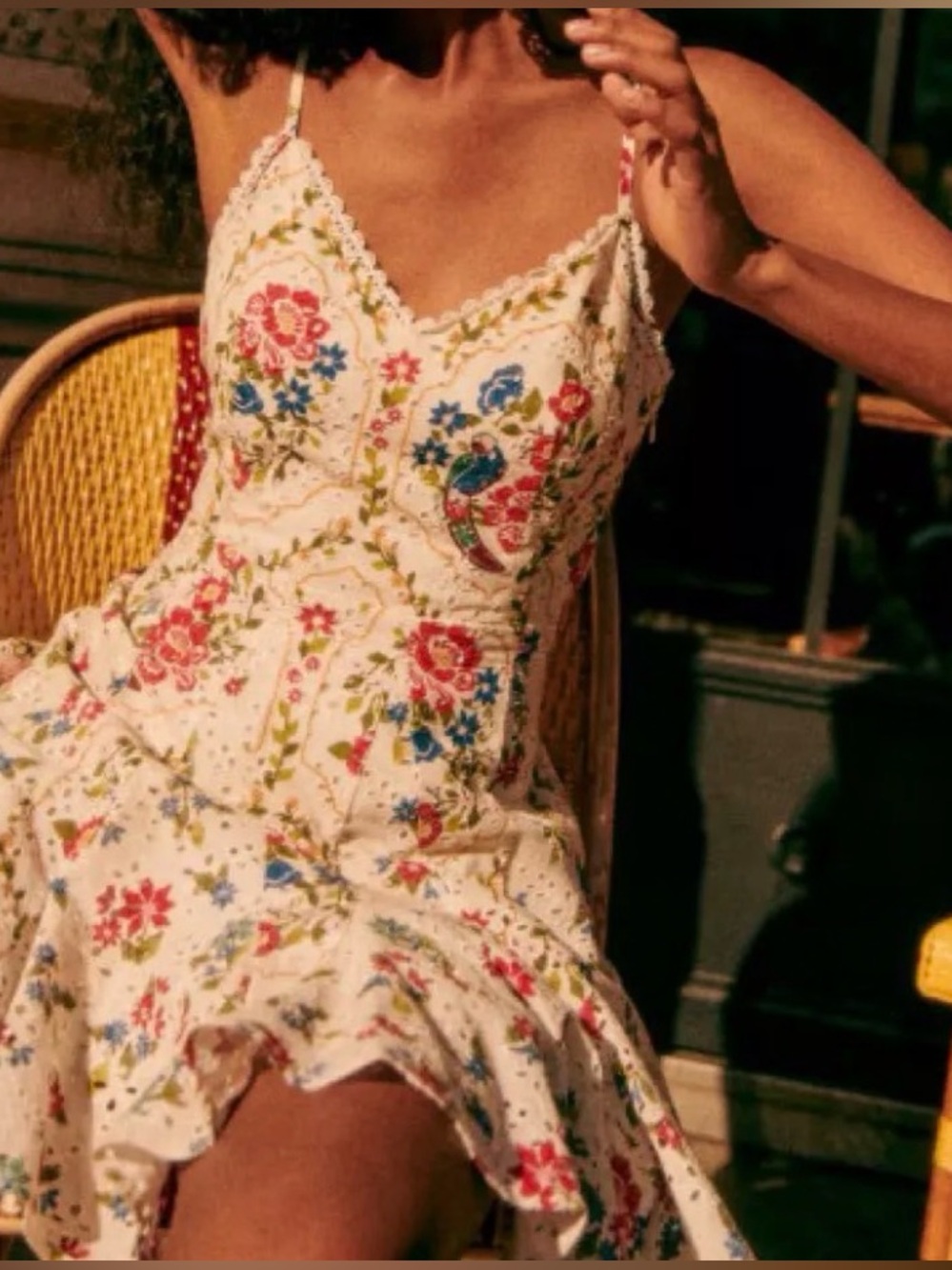 NWT Sezane x Farm Rio Dress Jardim Romantico floral cotton eyelet sz 46 EU 14 US